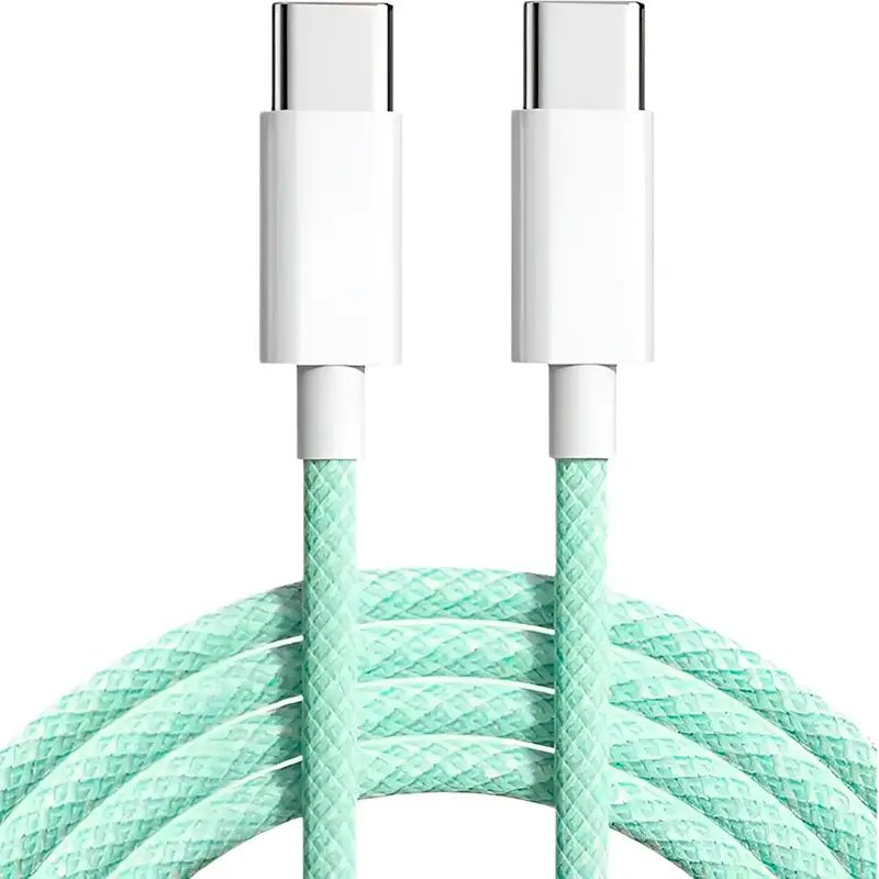 Кабель USB Original Quality Type-C to Type-C 1m 60W (Інструмент для вилучення SIM-карти) (Woven) (коробка) Green