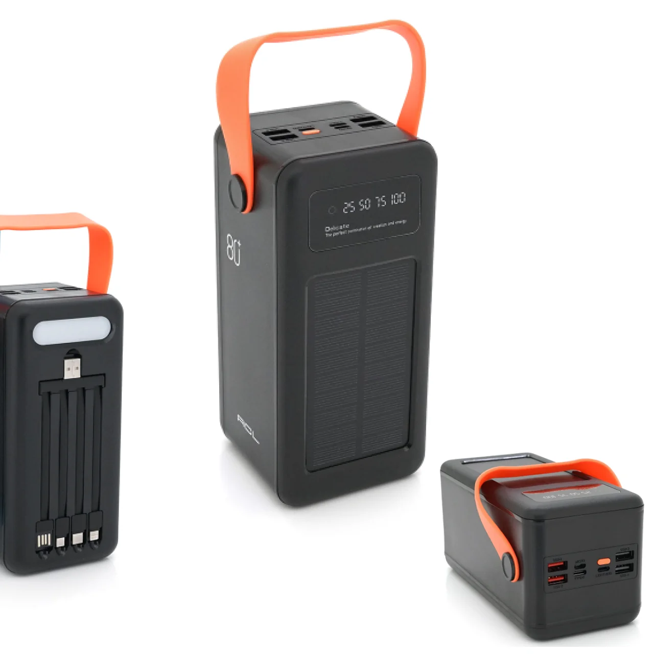Powerbank 80000mAh вбудована SolarPanel +4xUSB зарядні кабелі