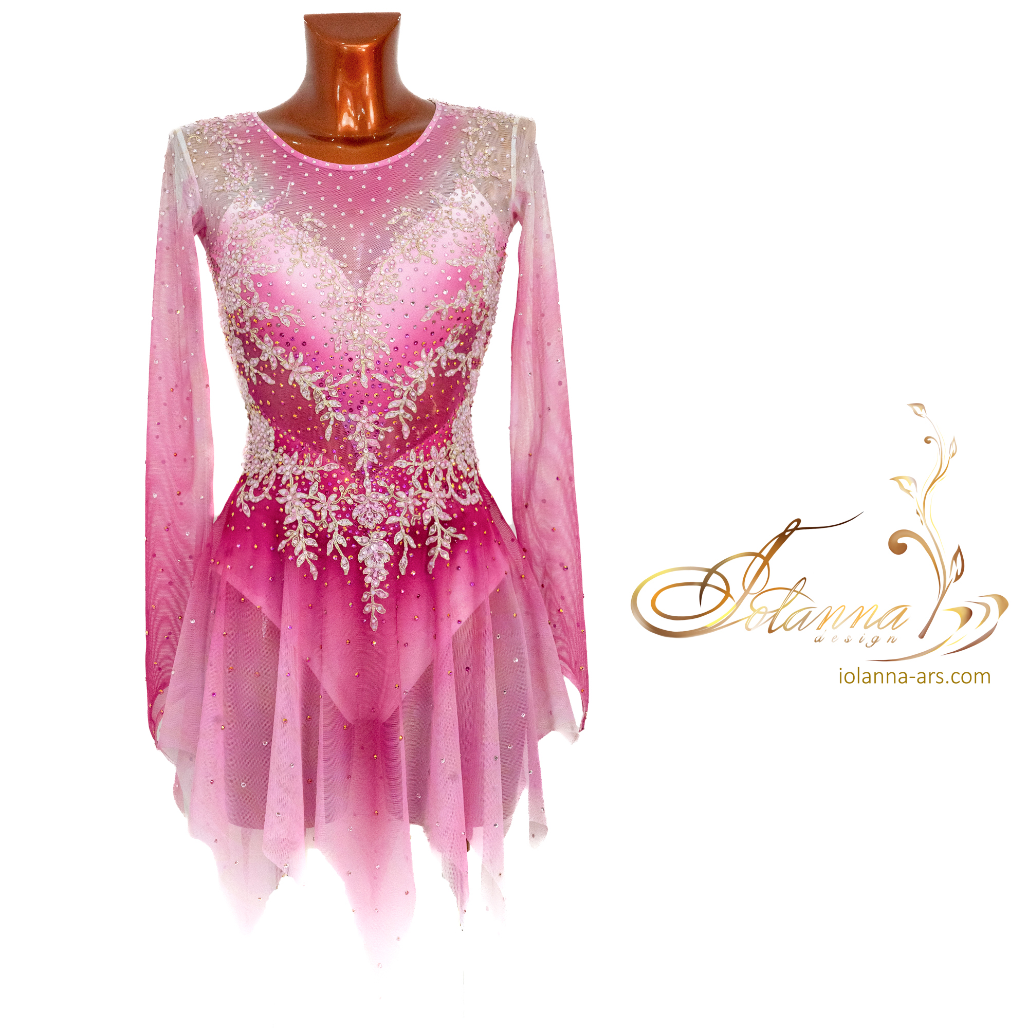 Pink figure skating dress