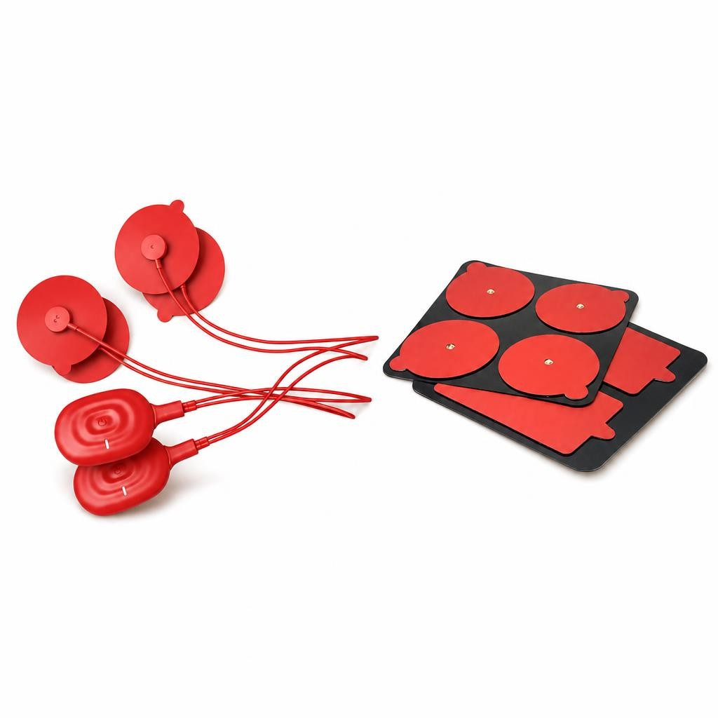 Комплект міостимулятор PowerDot 2.0 DUO, червоний + 1 набір електродів