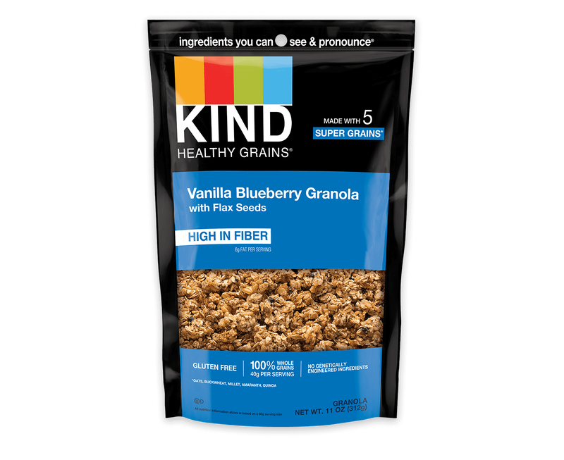Vanilla Blueberry Granola with Flax Seeds, (6 bags / box )