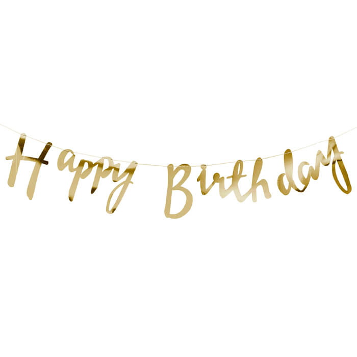 Банер-букви великі Happy birthday золото