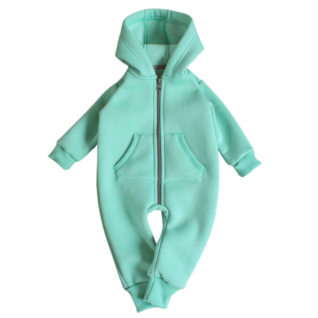 Дитячий теплий ромпер ментолового кольору