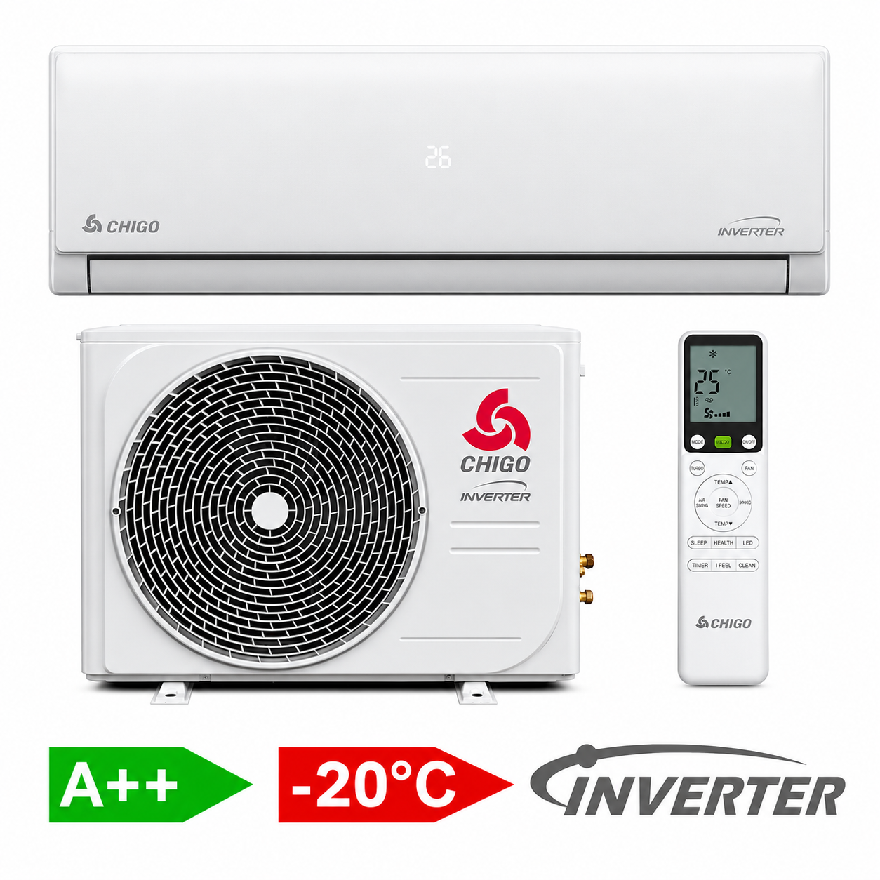 Кондиціонер Chigo Angel 169 CS-25V3G-B169A R32 DC до 25 м²