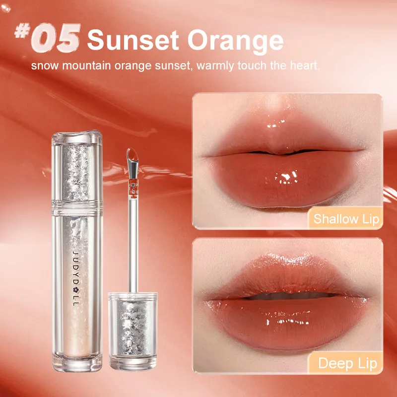 Judydoll Ice Watery Lip Gloss | Стійкий блиск для губ #05 Sunset Orange