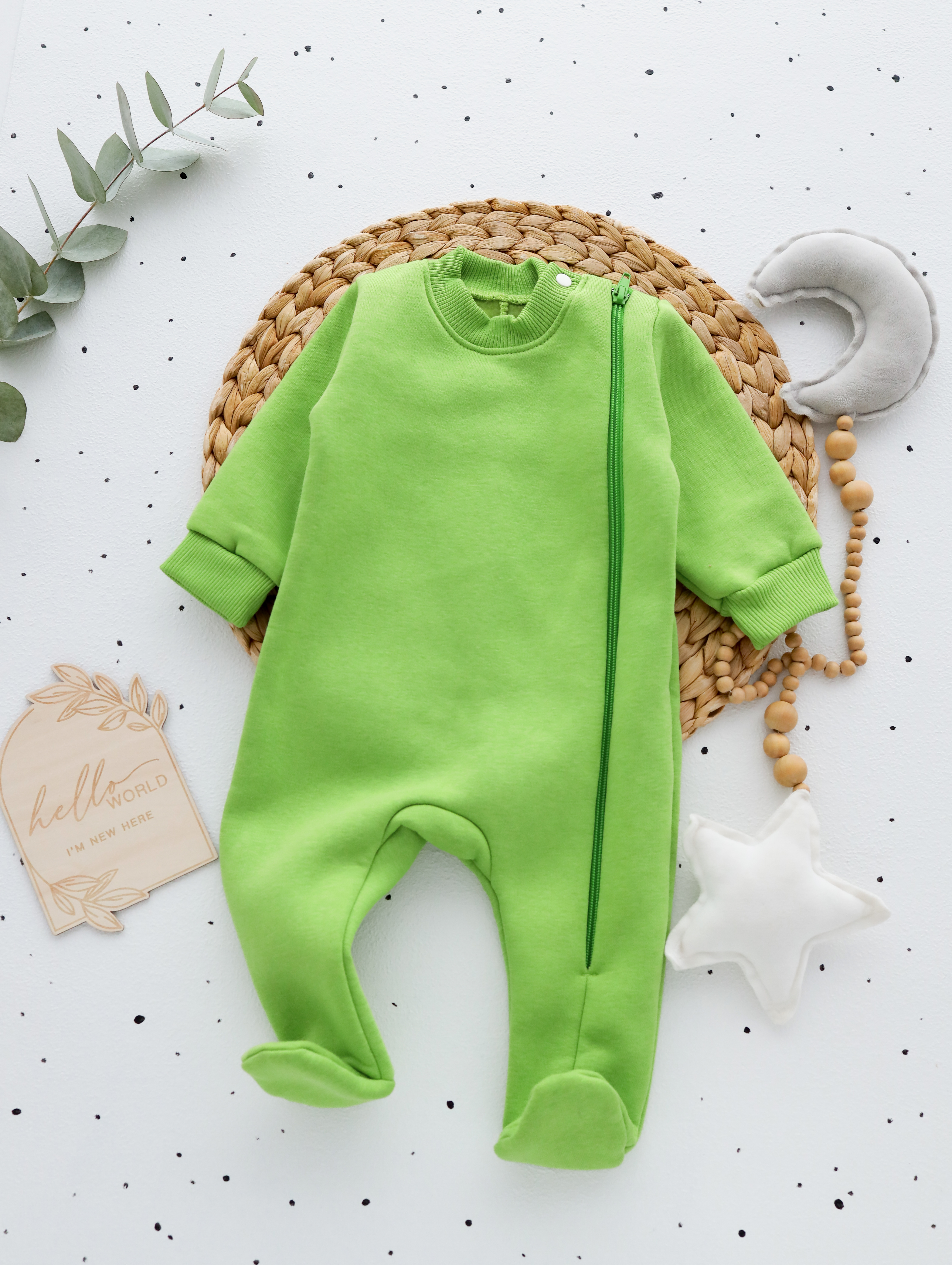 Комбінезон ромпер для новонародженого (тканина трьох нитка з начосом)