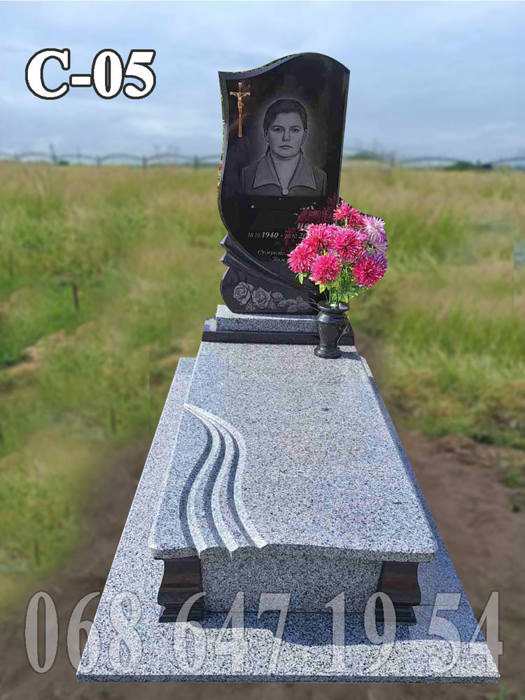 Пам’ятник С-05 одинарний з покостівки та габра з вазою