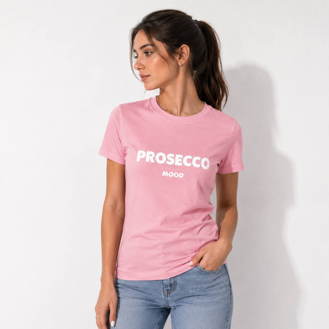 Жіноча футболка рожева Prosecco mood