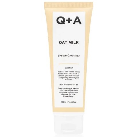 Очищувальний крем для обличчя з вівсяним молоком Q+A Oat Milk Cream Cleanser 125m