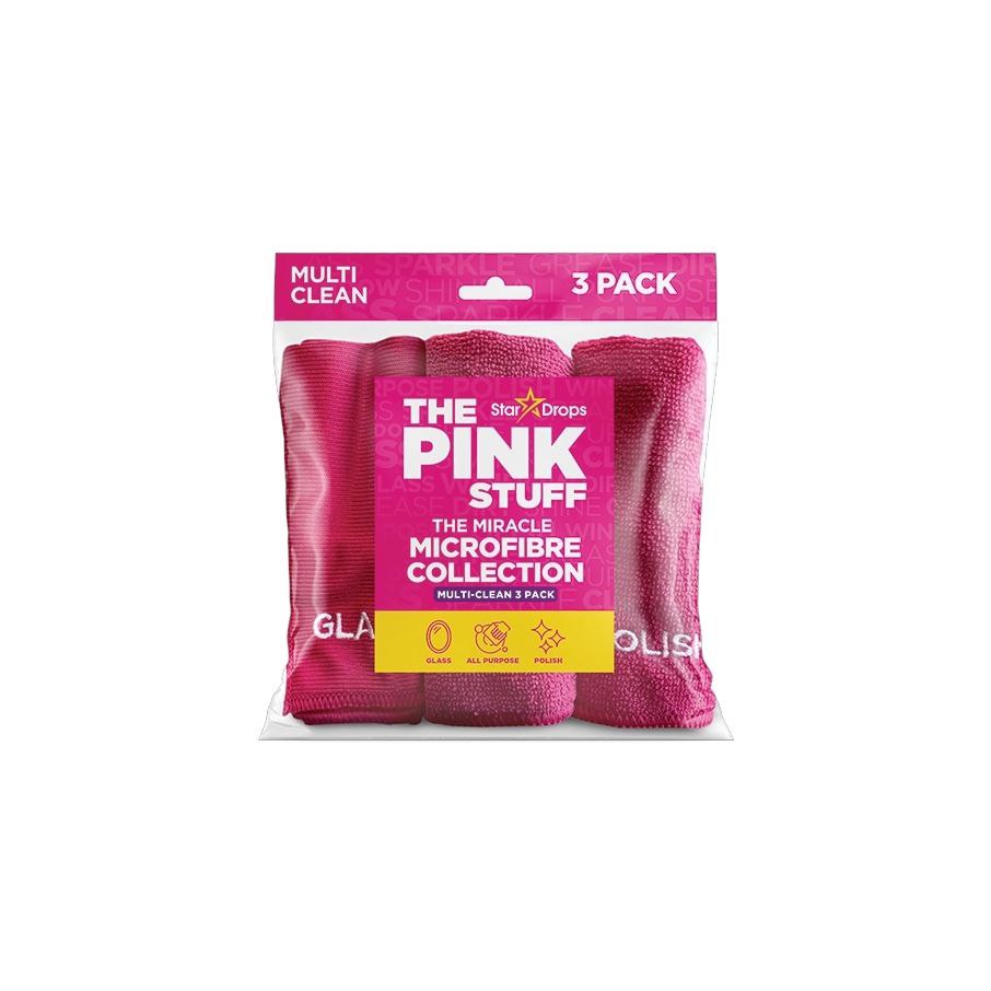 Набір універсальних серветок з мікрофібри (3 серветки) The Pink Stuff Microfibre Collection Multi-Clean 3pack