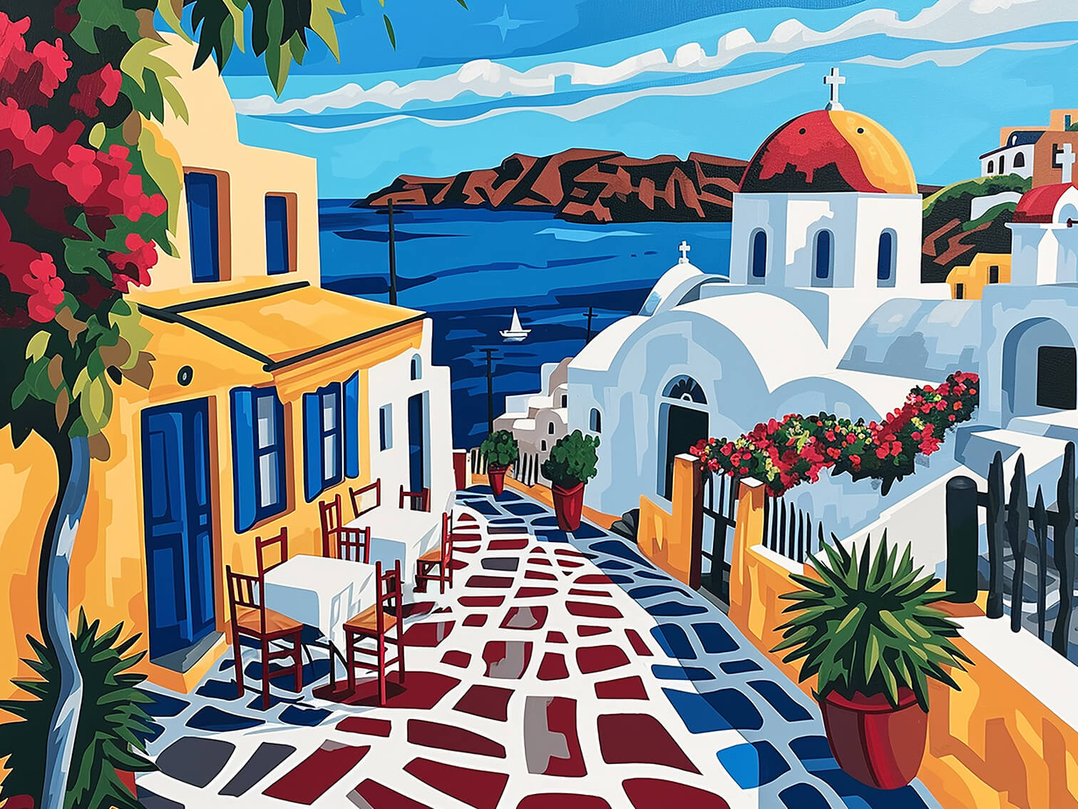 Greek Island VIII, 60x80 cm, original acrylic painting on canvas