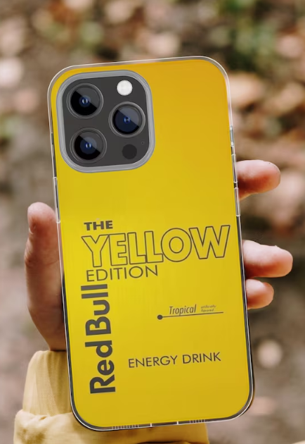 Yellow Edition Red Bull Energy Drink Design Phone Case Iphone 16