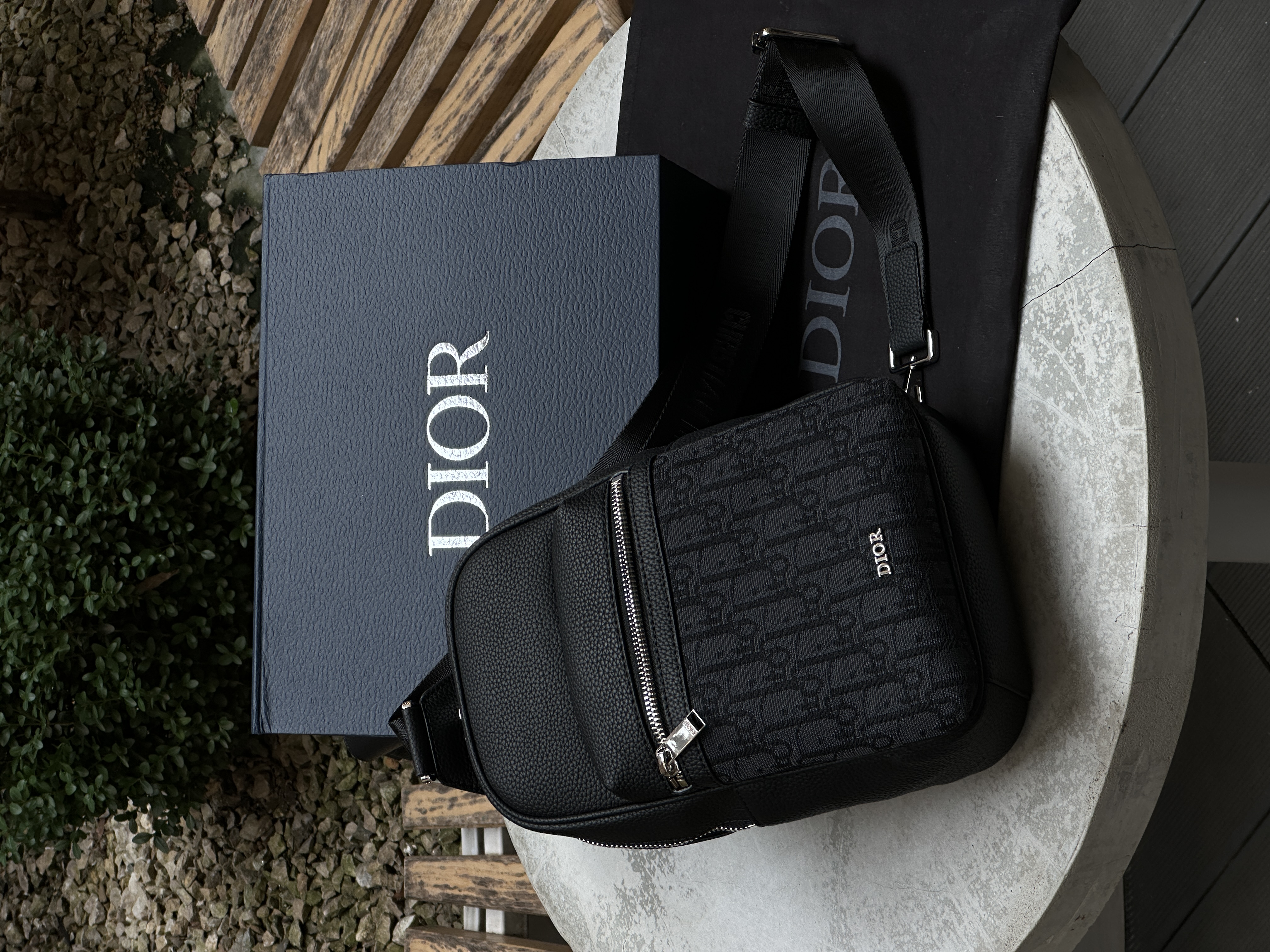 Dior Rider 2.0 Sling Bag Oblique Jacquard Black