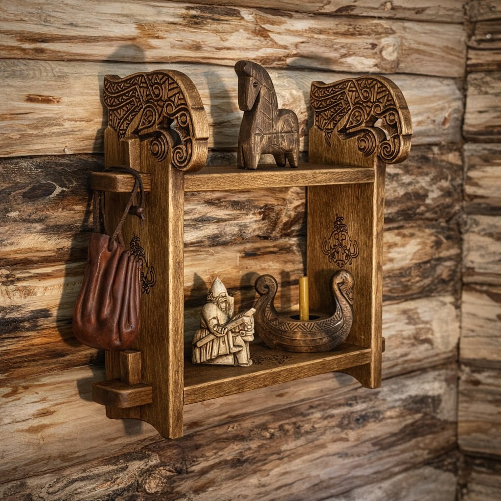 Полиця мала дубова серія Круки