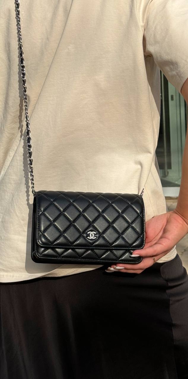 Chanel Classic Wallet on Chain Black/Silver