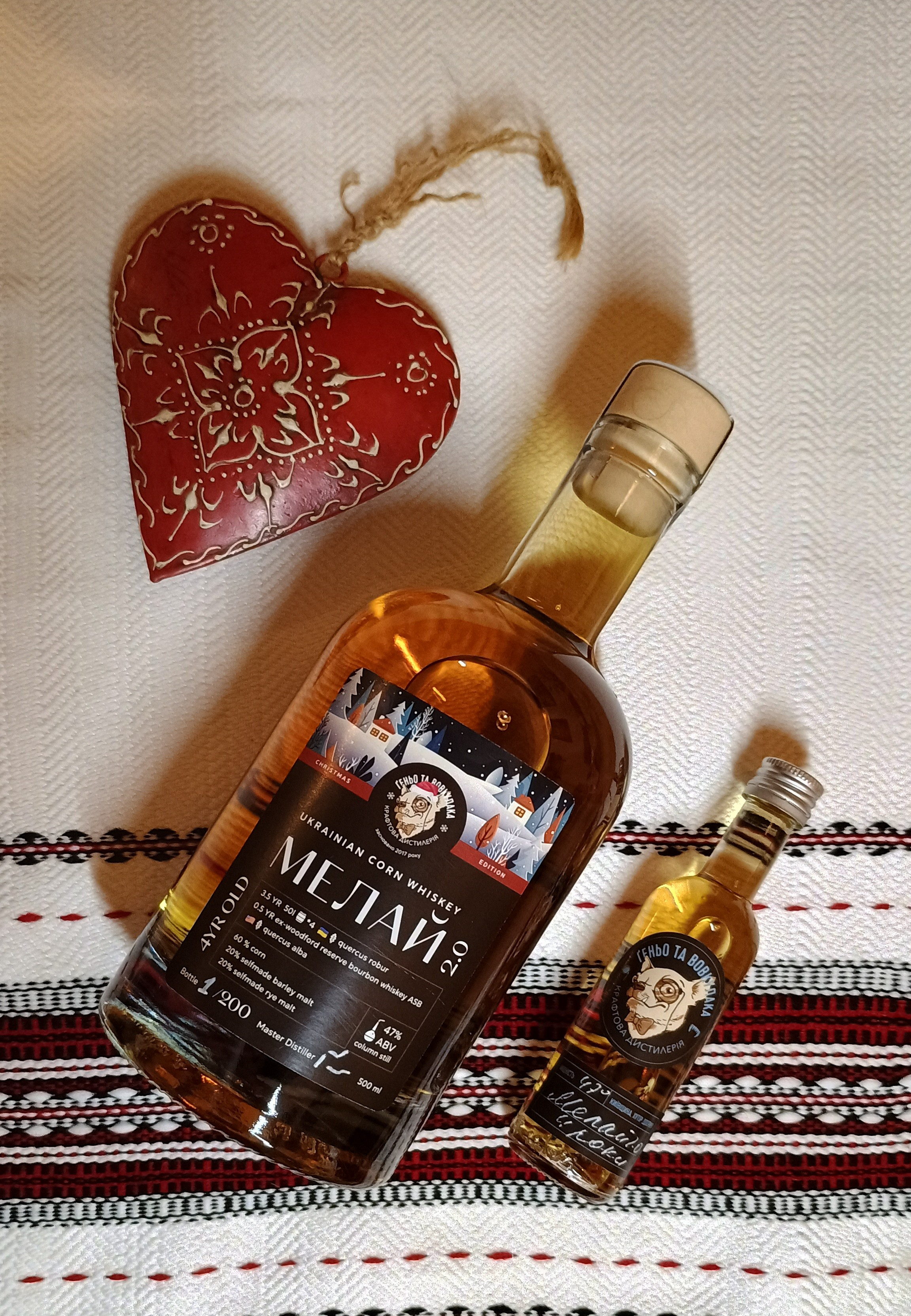 Ukrainian corn whiskey "Мелай 2.0" 4YR - 0.05 l