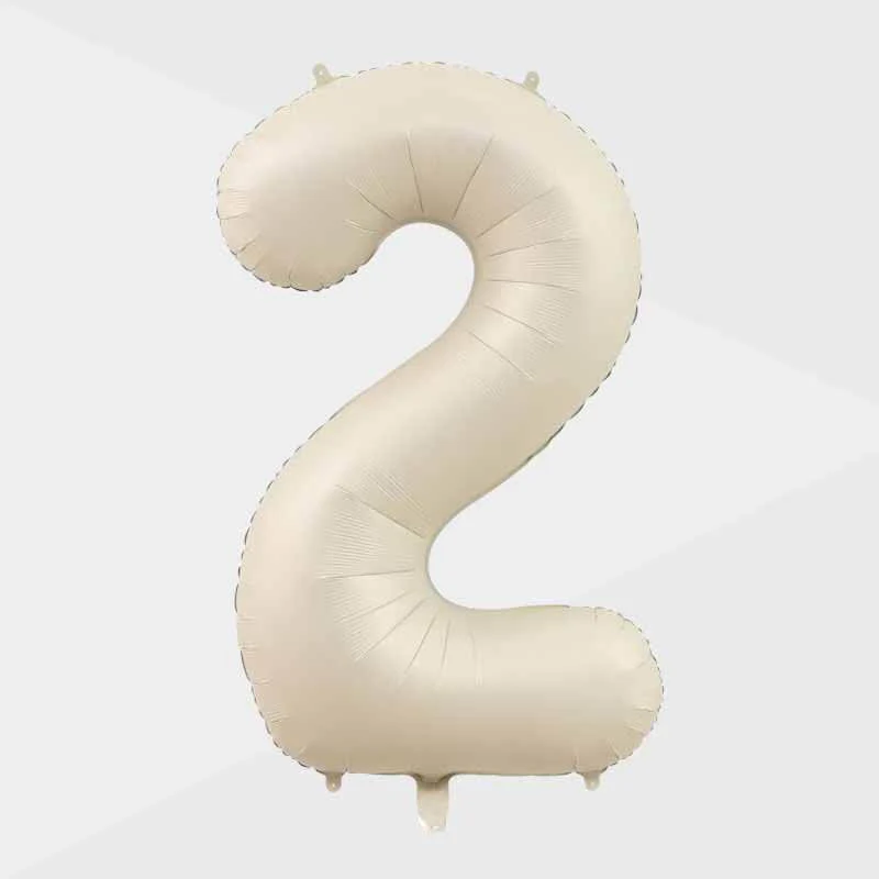 34 inch Number 2 Beige Helium Balloon