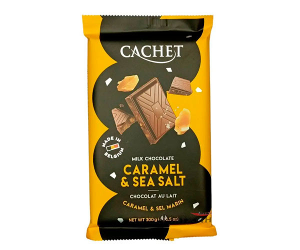 Молочний шоколад Cachet Карамель та Морська Сіль 300 г