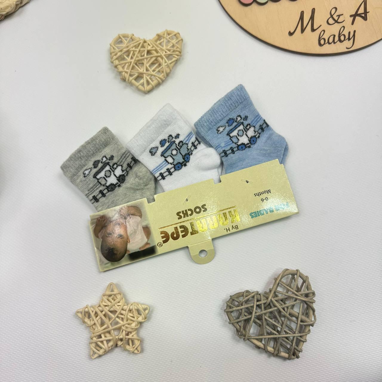 Шкарпетки для новонароджених немовлят комплект (3 пари)