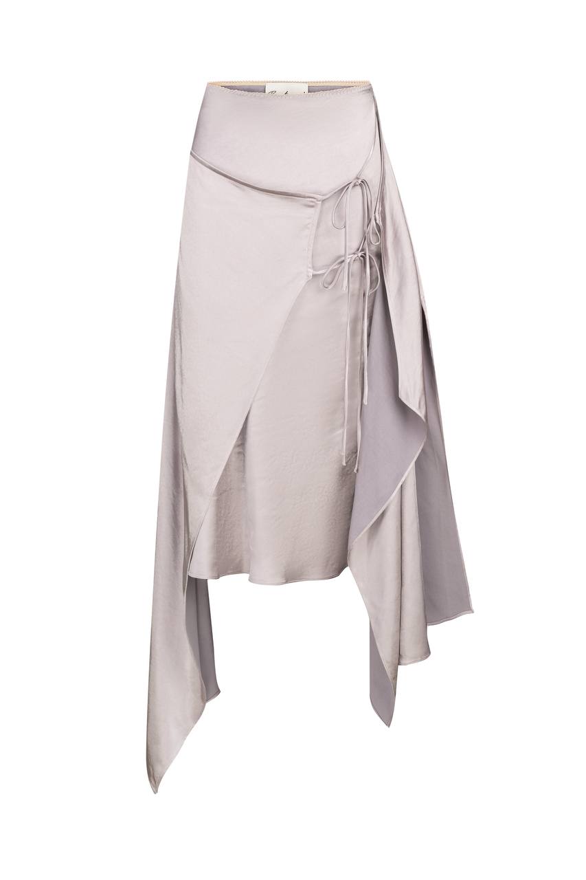 Double-Layered Asymmetric Recycled Viscose Skirt