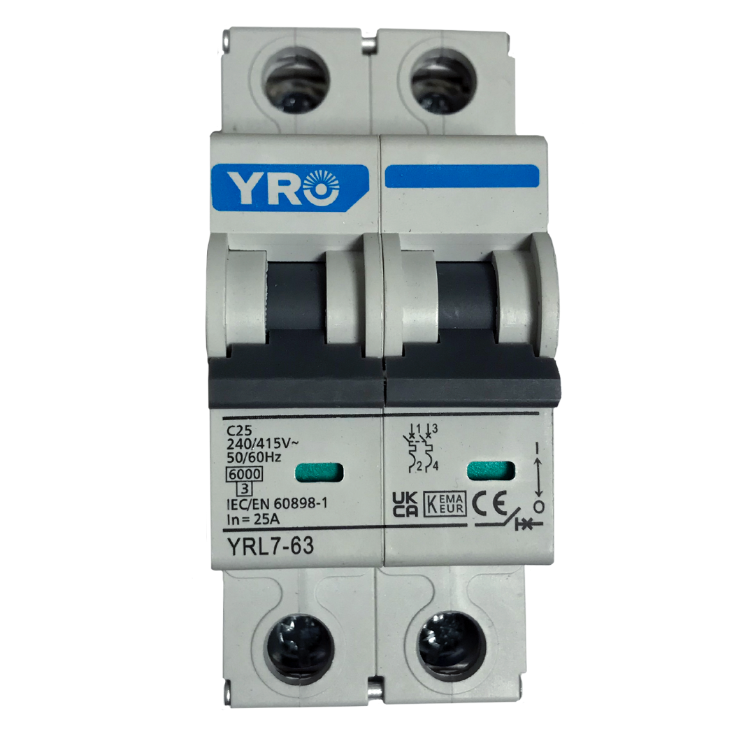 Автоматичний вимикач YRL7-63/AC400V/6kA (2P)