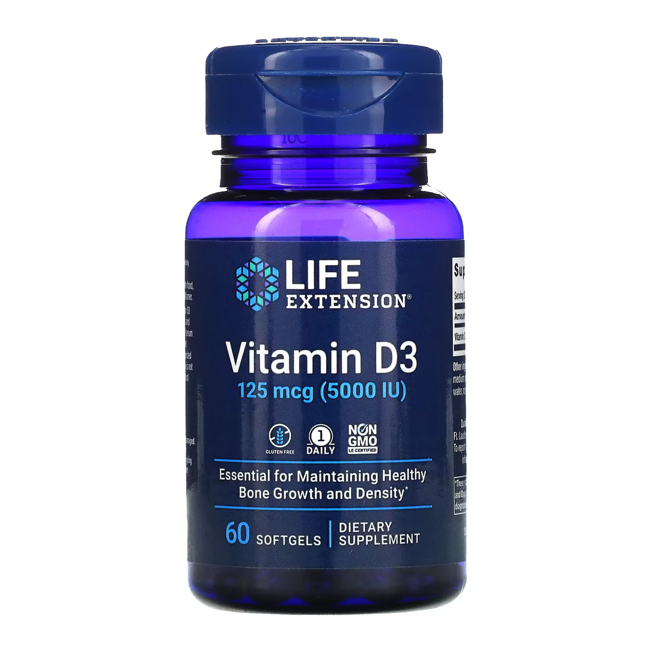 Вітамін Д3, Vitamin D3 125 mcg (5000 IU) - 60 softgels