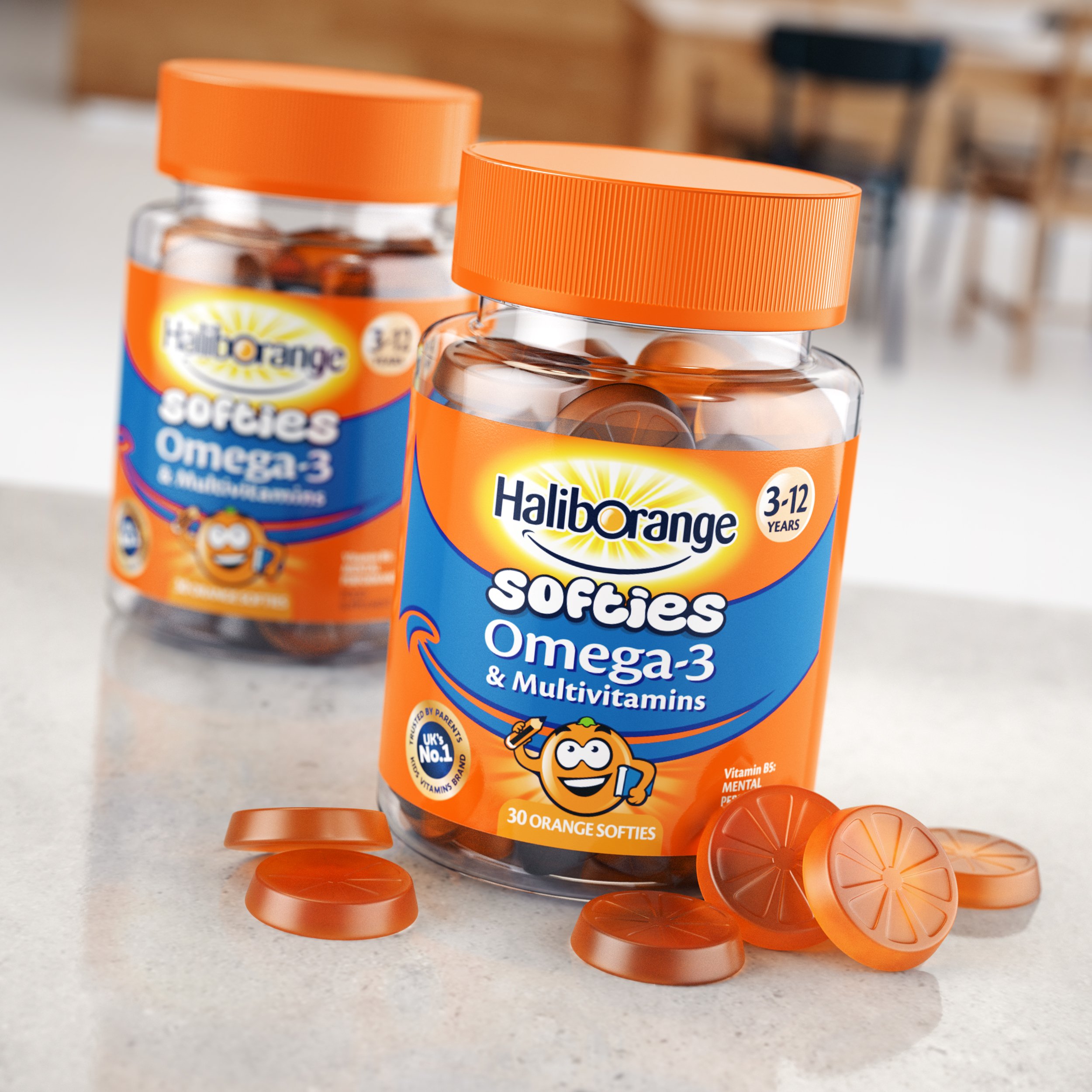 Haliborange Omega-3 DHA 3–12 років — жувальні вітамінки для дітей
