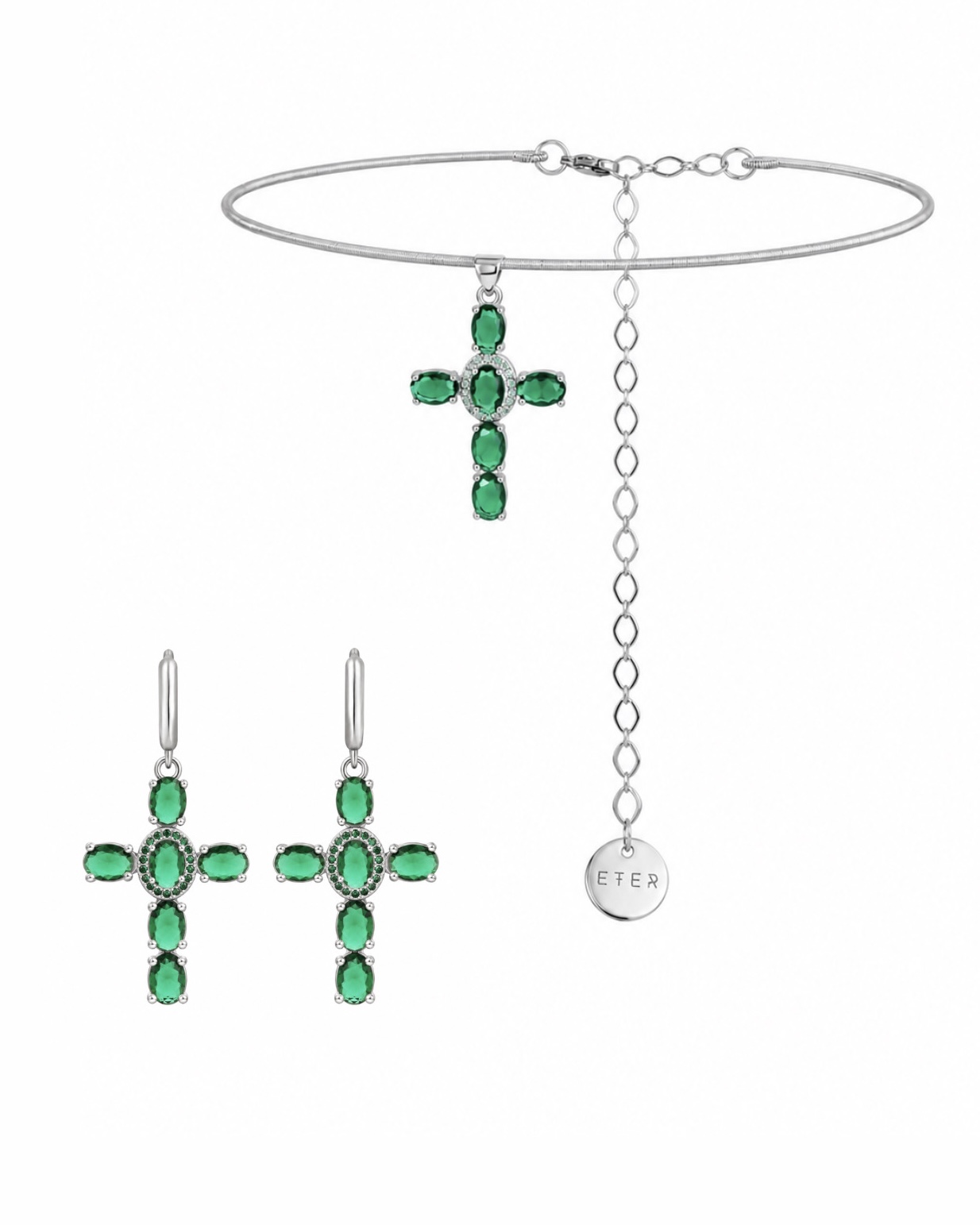 CROSS green silver set