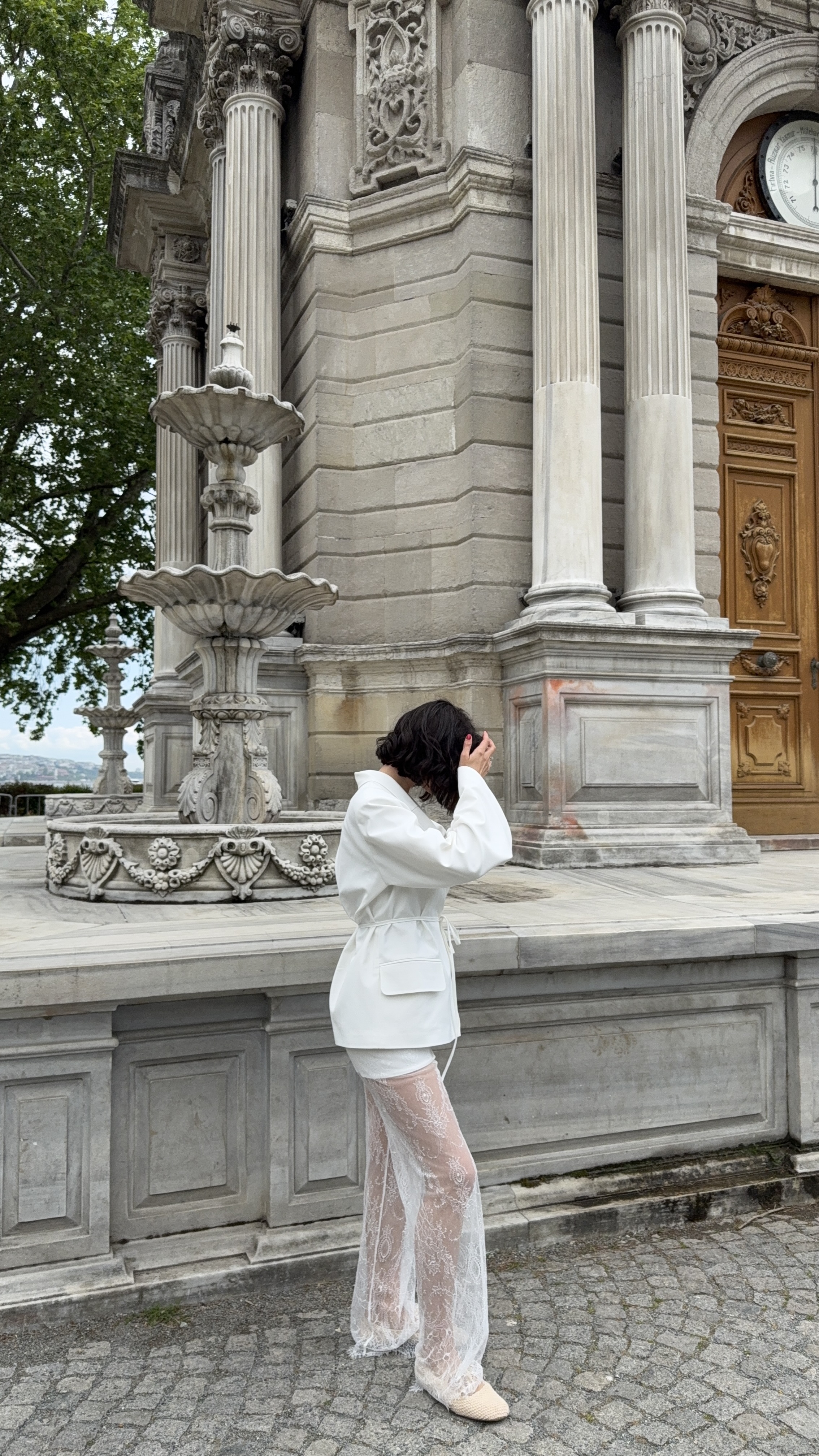 Брюки з мережива білі