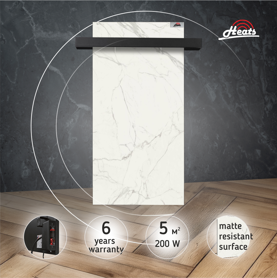 Towel Dryer Heats 200 Oro with Thermostat