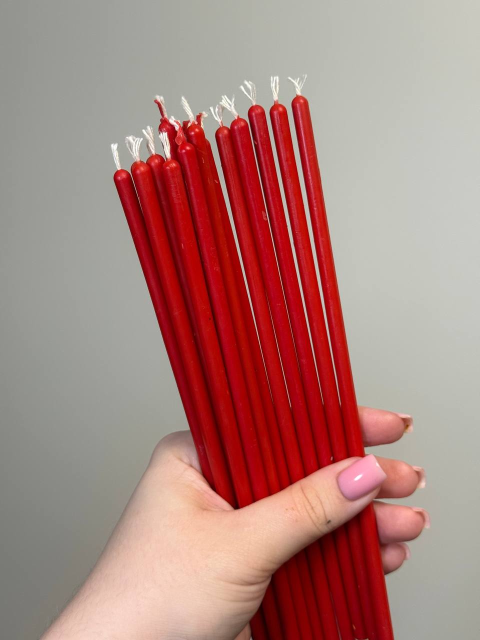 Воскові свічки червоні 20 см