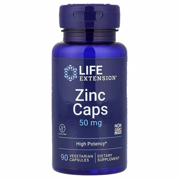 Life Extension, Zinc Caps, High Potency, 50 mg, 90 Vegetarian Capsules