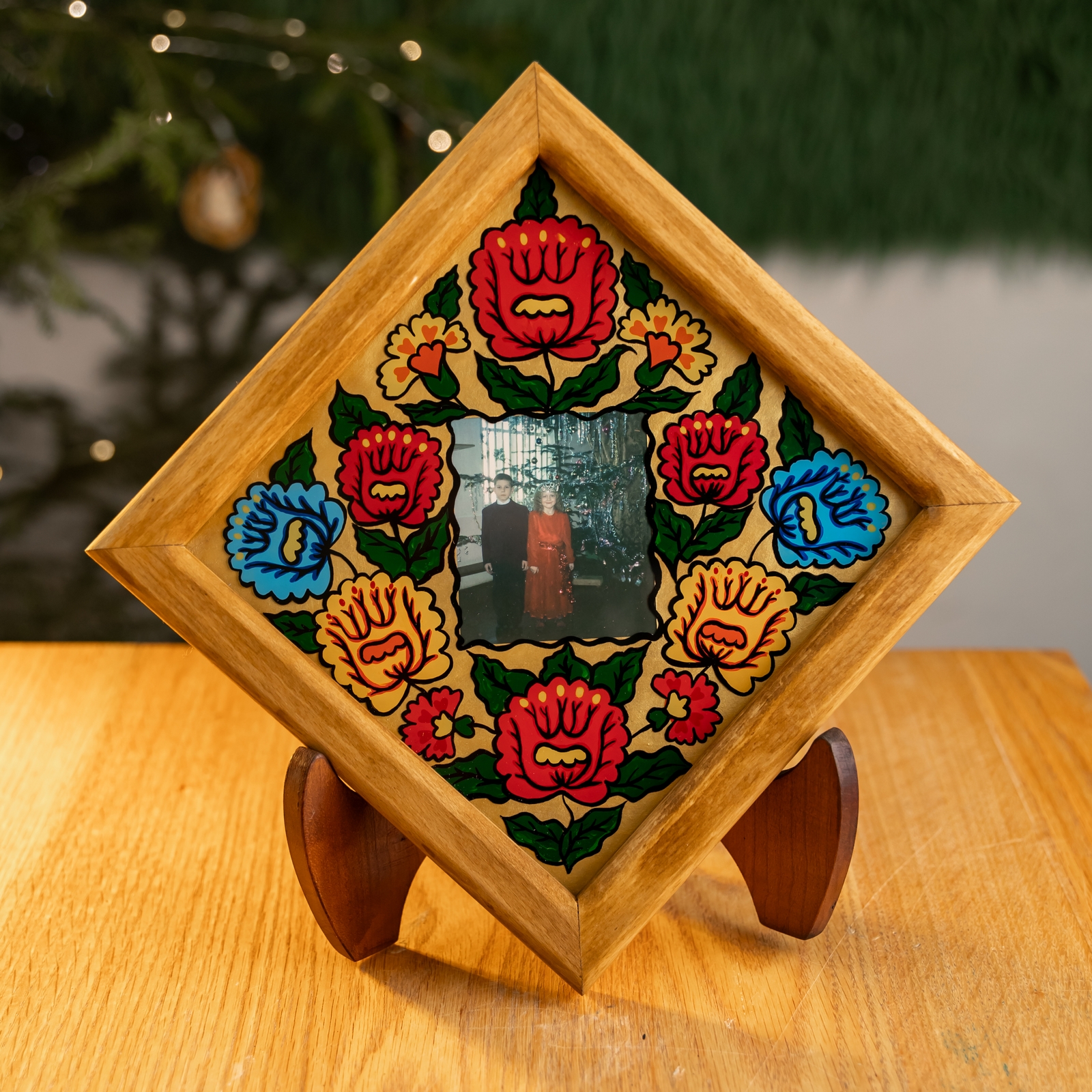 Мальована рамка "Півоніі", 22,5*22,5 см