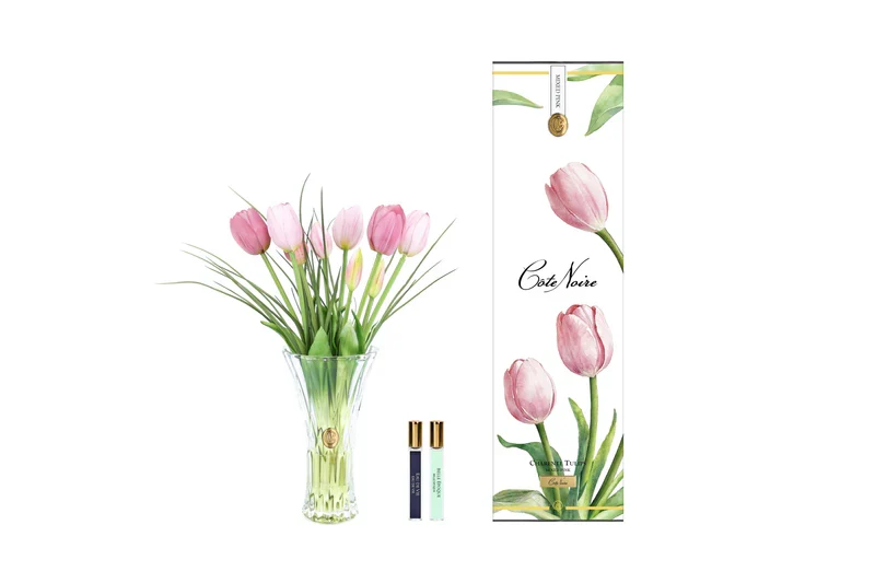 Аромаквіти Cote Noire Charente Tulips - Pink - Ароматичний букет рожевих тюльпанів у вазі