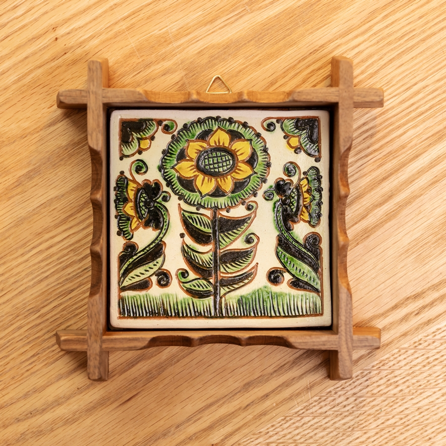 Плиточка у рамці "Соняшник", 15*15 см