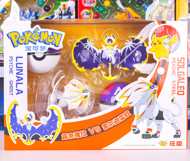 Набір фігурок Покемон Покебол Lunala і Solgaleo Pokemon GO куля з фігуркою-трансформером
