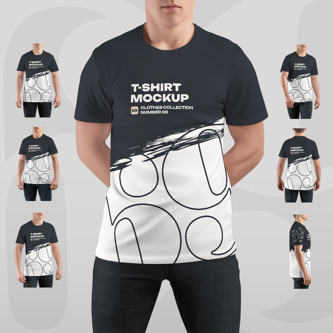 7 Mockups Man T-Shirt