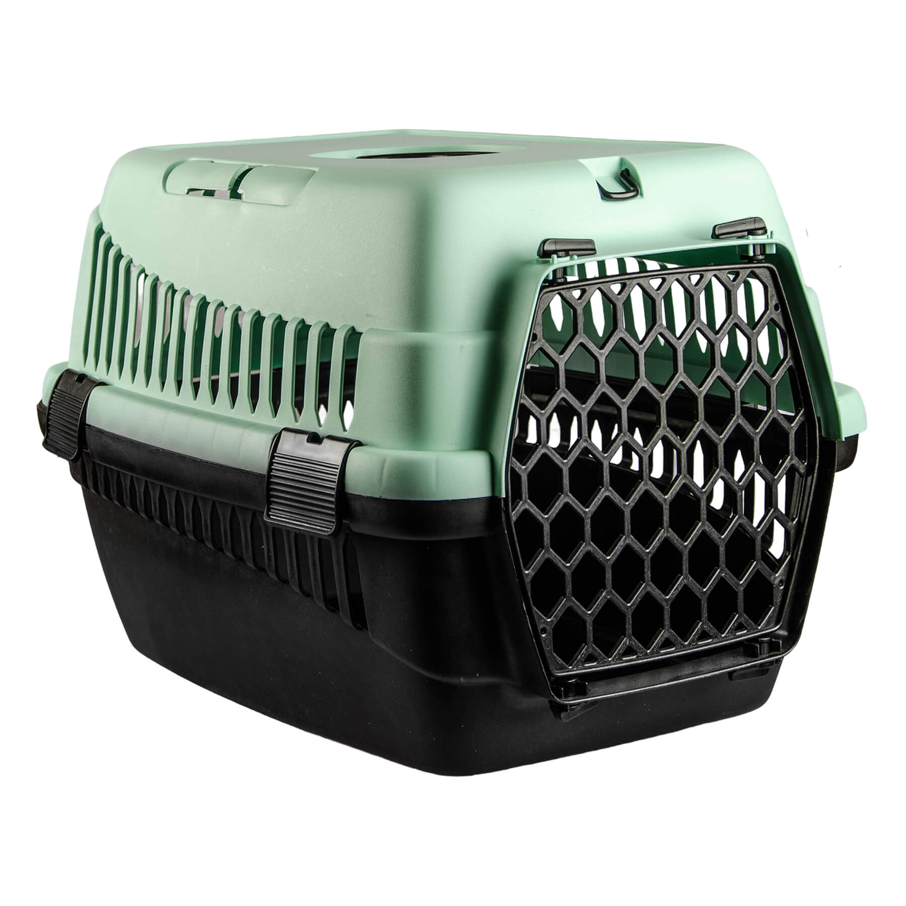 Переноска д/тварин з пласм.дверима 33 x 35 x 49 см зеленая