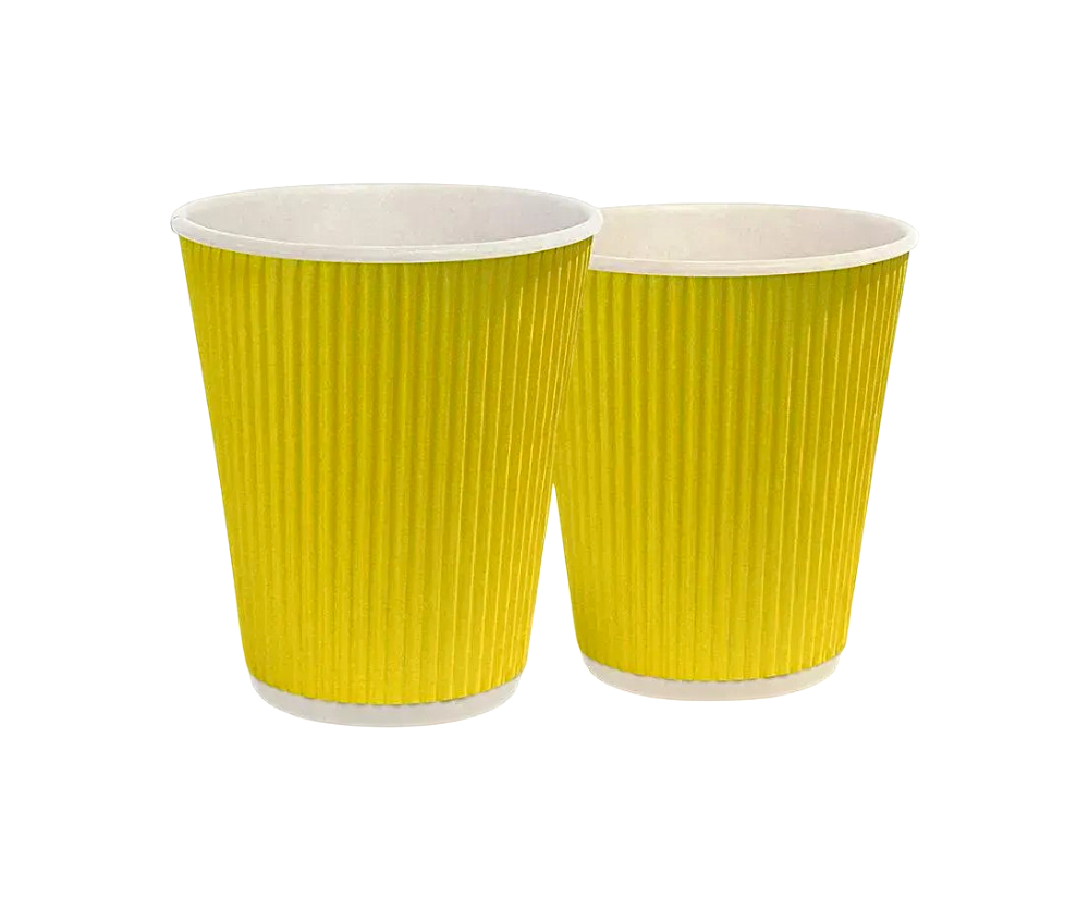Гофрований стакан 185 мл (КР-70) жовтий, упаковка 25 шт, 037200010