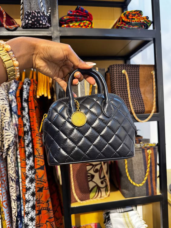 Greatness - Noir Charm – Quilted Mini Handbag.
