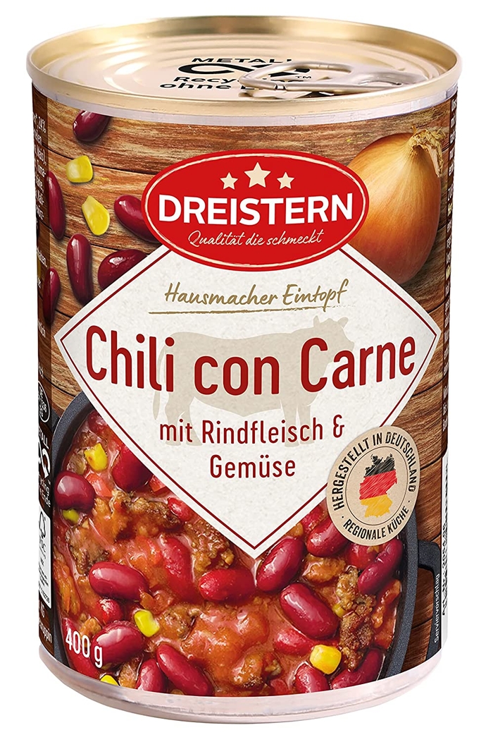 DREISTERN Chili con Carne Пряне рагу з квасолею та кукурудзою 400 г