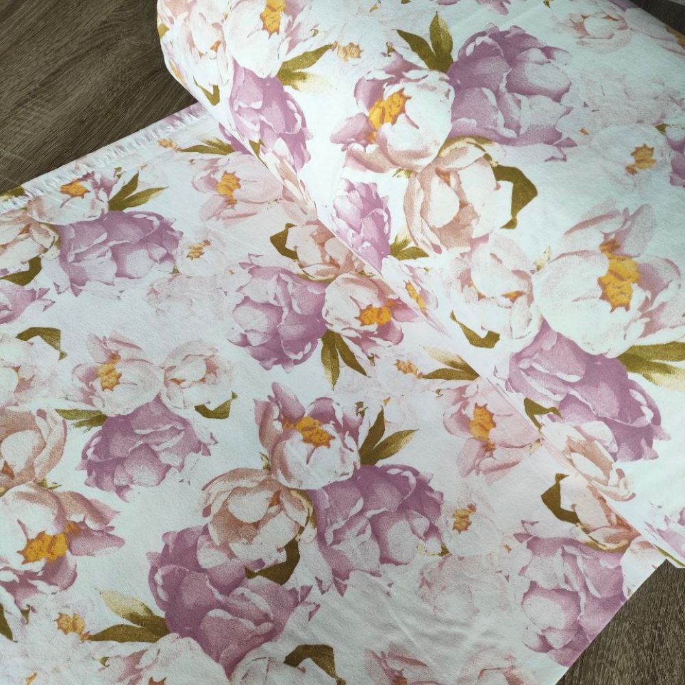 Тканина фланель- Піони