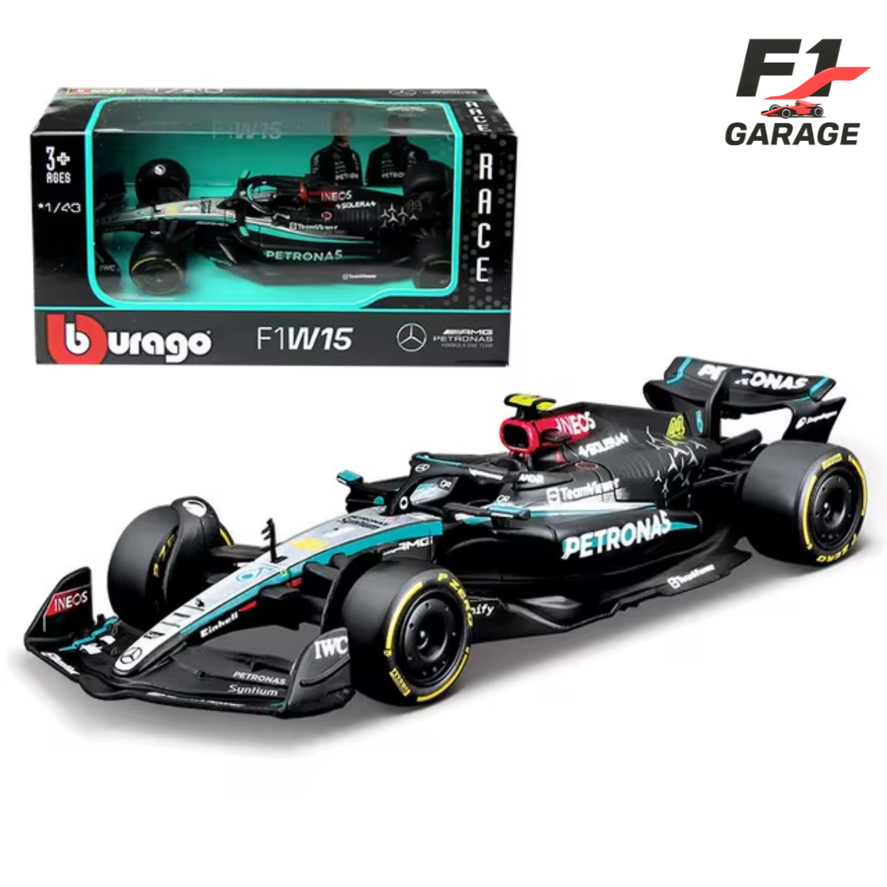 Burago Mercedes W15 Lewis Hamilton, 1:43, 2024