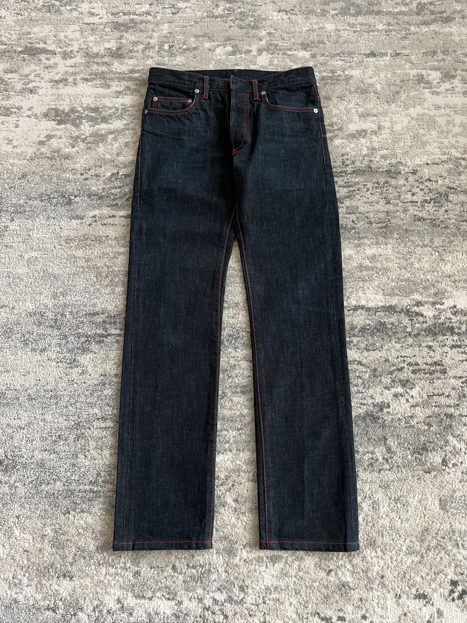 dior homme ss13 red stitch denim