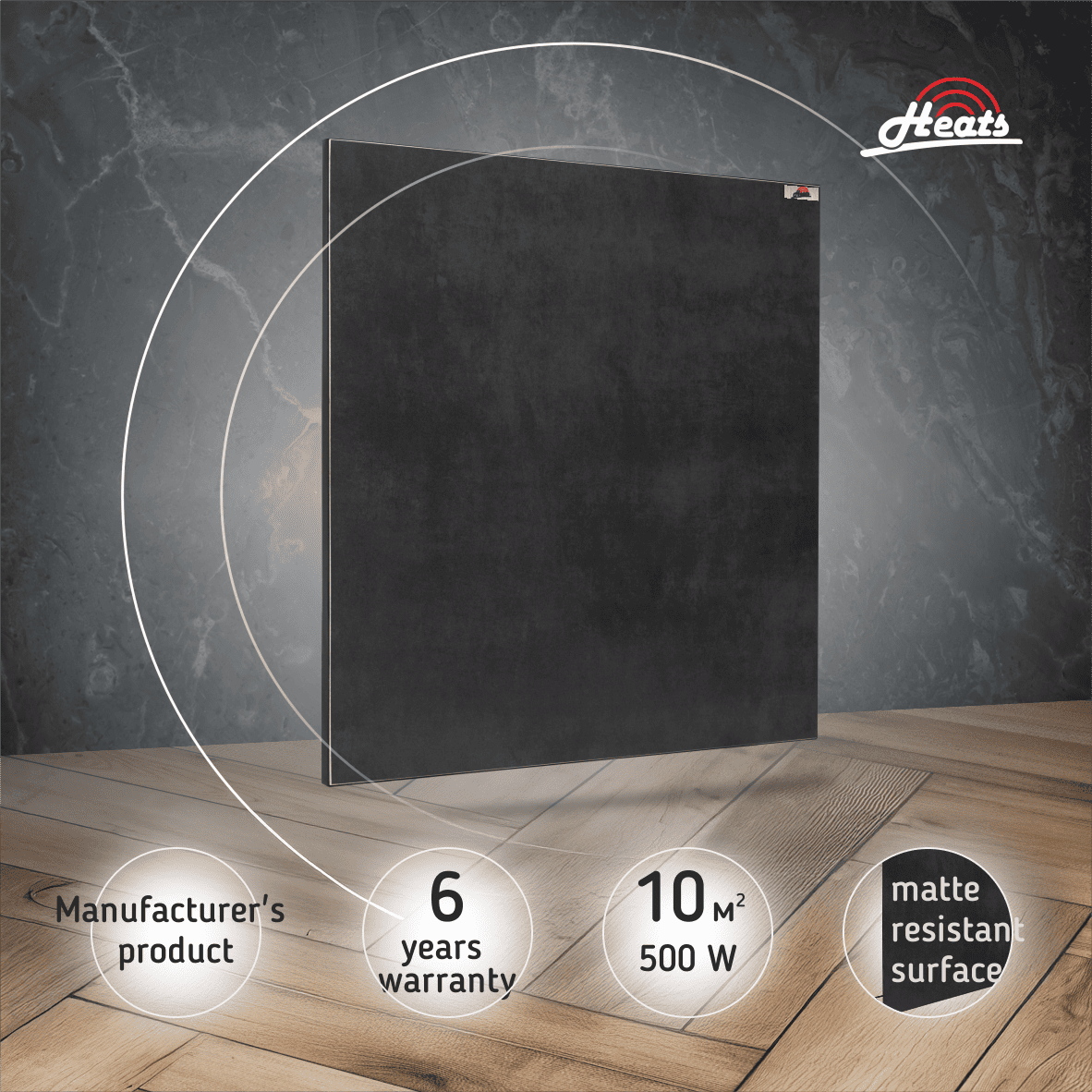 Ceramic Heater Heats 500 Anthracite