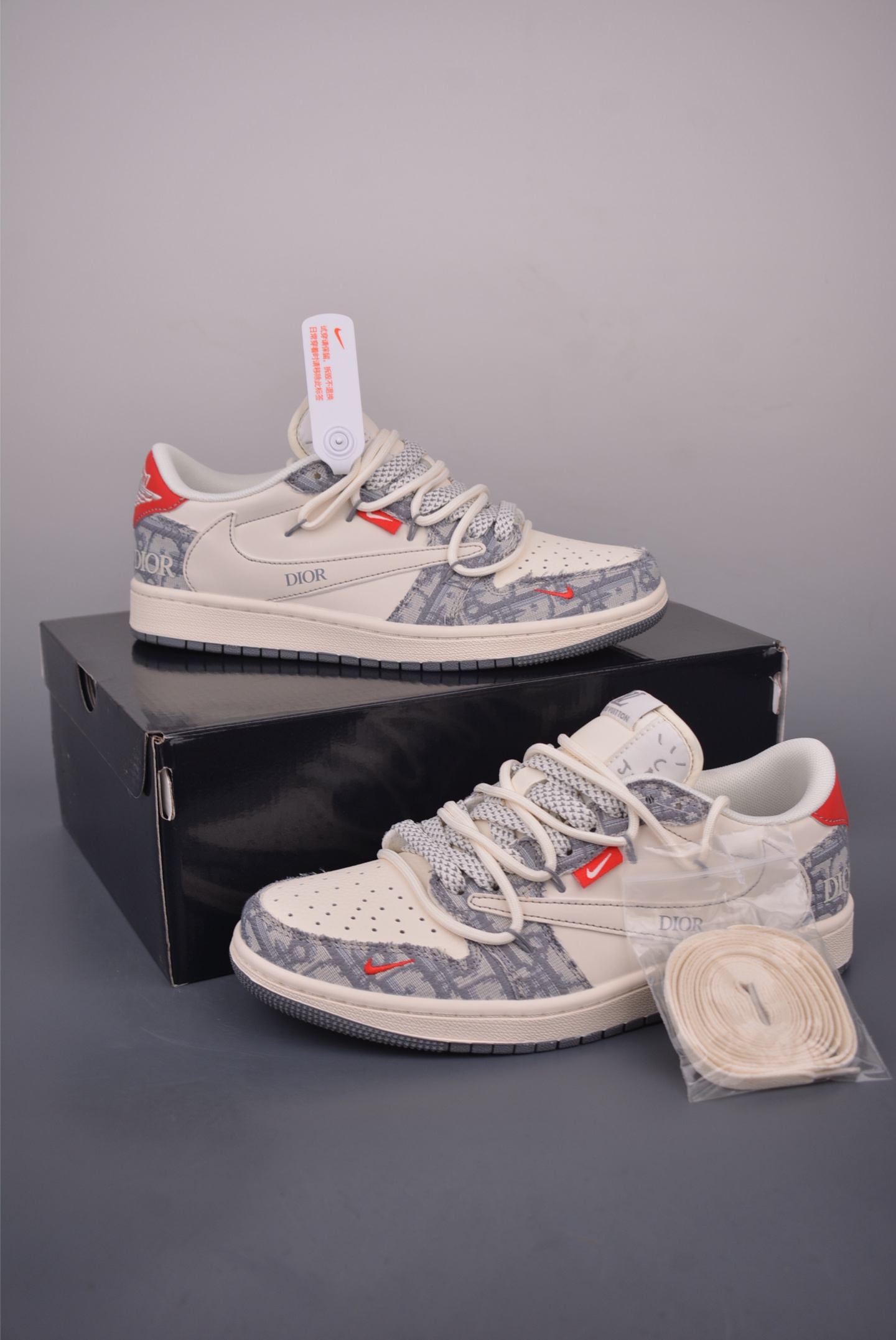 Fragment x Travis Scott x Dior Deconstructed Strappy Air Jordan 1 Low HT5088-600