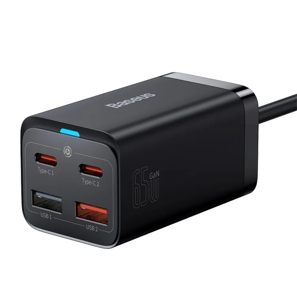 МЗП Baseus GaN3 Pro Desktop Fast Charger 2C+2U 65W + Cable Type-C to Type-C