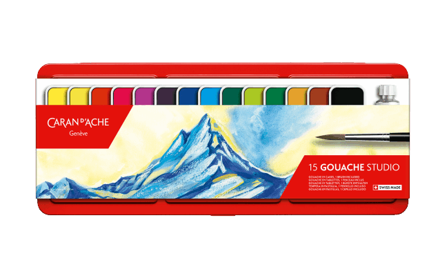Коробка з 15 таблеток фарби GOUACHE STUDIO