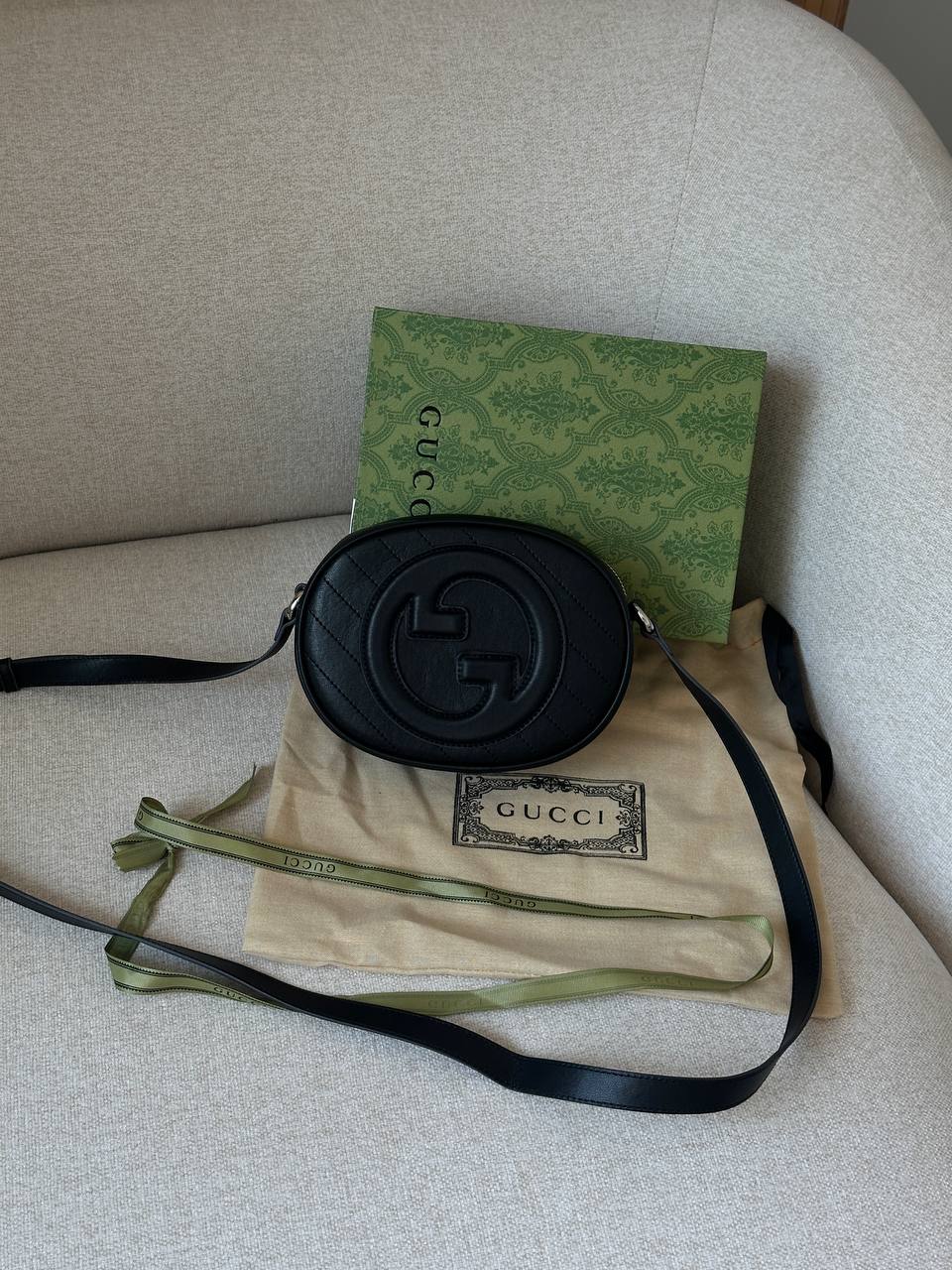 Gucci Blondie Leather Shoulder Bag Black