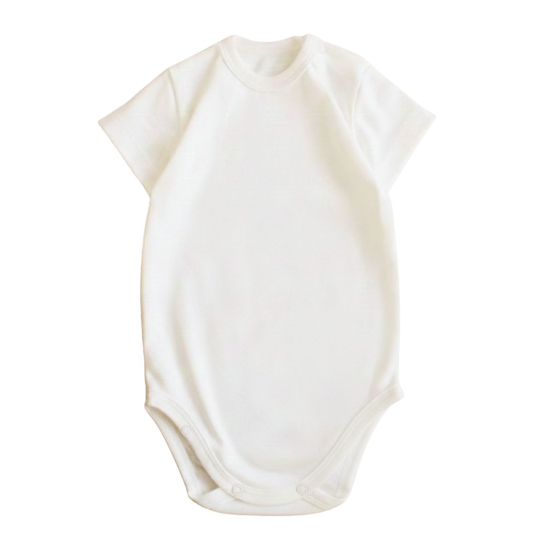 Дитяче боді молочний з коротким рукавом